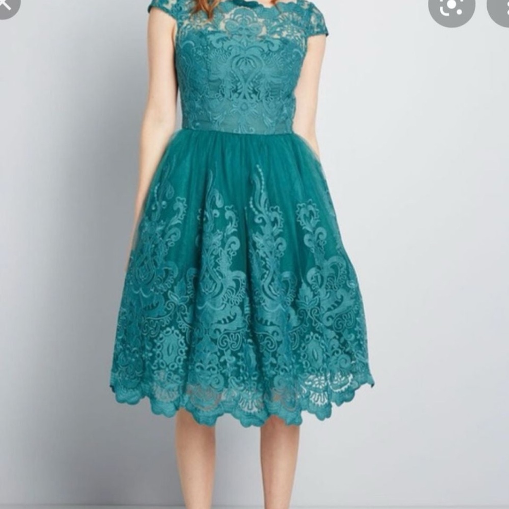 City Chic Teal Lace Dress